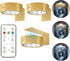 3Pcs Battery Operated Picture Light - Magnetic LED Art Display Light with Remote, Dimmable, Gold