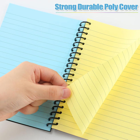 Eaasty 6 Pack Spiral Notebook, 5 x 7 Inch, College Ruled, Colored Paper, 80 Sheet/Pack for School Office
