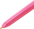 BIC 4 Colours Shine Ballpoint Pens - Box of 12, Metallic Pink Body with 4 Ink Colours