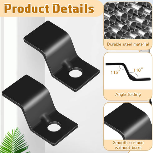 Ferraycle 100 Sets Table Top Fasteners - Heavy Duty Z Clips with 100 Black Screws for Desk Top Furniture