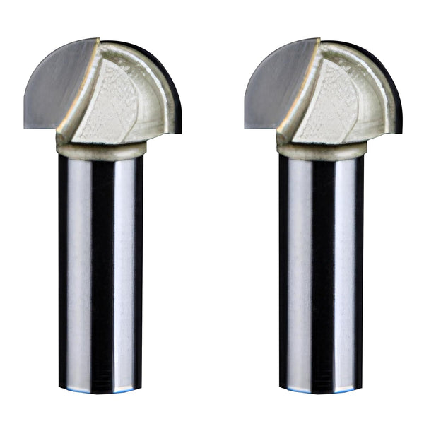 1/2-inch Shank, 7/8-inch Cutting Dia, 2-Flute, Carbide Tipped Groove Round Nose Core