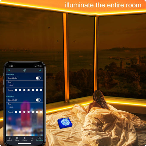 Micomlan 82Ft/25m LED Strip Lights, Music Sync Color Changing RGB LED Strip Built-in Mic, Bluetooth APP Controlled Home