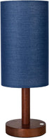 Bulb LALISU Small Table Lamp Nightstand Lamp Linen Lampshade Bedroom Wood Base Small Bedside Lamp for Night Stands