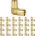 JUWO 1/2" Pex Fitting, 25 Pack 90 Degree Elbow for Plumbing Repairs, Durable Brass Crimp Fitting