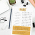 Modern Habit Tracker Sticky Note Pad, 50 Sheets, 8" x 11.5", Positive Habit List, Weekly Accountability Checklist, Made