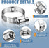 15PCS Hose Clamp Set - Stainless Steel Adjustable Clamps 1/2'' to 3/4'' (13-19mm) for Plumbing