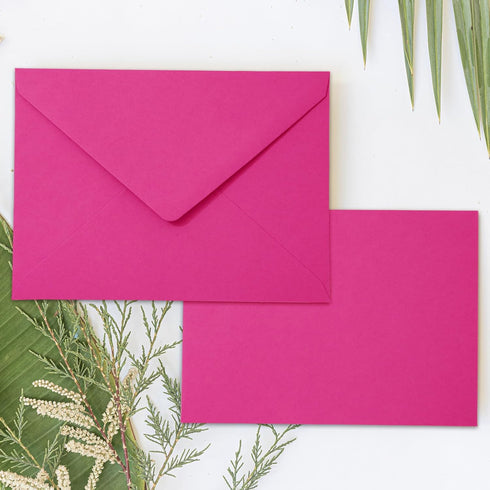 Whaline 50Pcs A7 Invitation Envelopes Set Hot Pink Greeting Card Envelopes for Mailing (7.2x5.2 Inch)