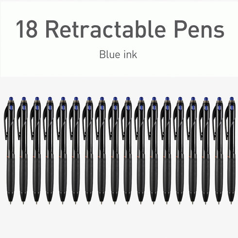 Pentonic BR-T Retractable Ballpoint Pens, 18 Count, Blue Ink, 0.7 mm Fine Point for Office, School & Journaling