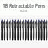 Pentonic BR-T Retractable Ballpoint Pens, 18 Count, Blue Ink, 0.7 mm Fine Point for Office, School & Journaling