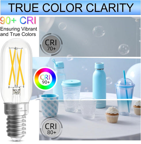 E12 Bulb Dimmable, 6W (60W 600LM Bulb, 4000K, 90+ T6/T25 12 Pack GvvooHome Candelabra Equivalent), LED Neutral White