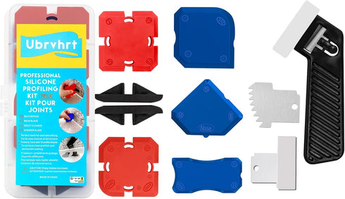Caulk Application Tool Kit, 9 Pcs Sealant Finishing Tool Set, Silicone Profiling Kit for Tile, Siding, Window Caulking