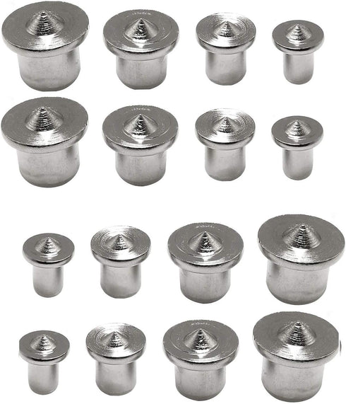 2 Sets Panel Furniture Positioning Woodworking Round Tenon, Solid Wood Pin Center Punch Thimble for Tools