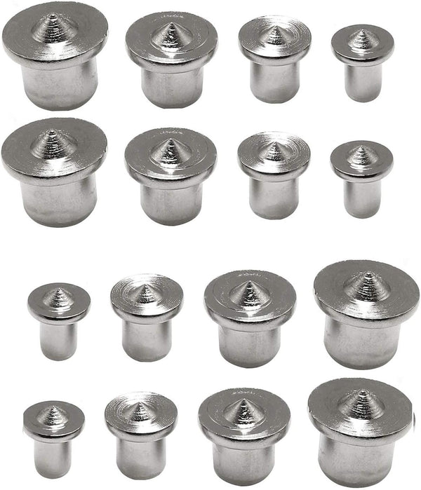 2 Sets Panel Furniture Positioning Woodworking Round Tenon, Solid Wood Pin Center Punch Thimble for Tools
