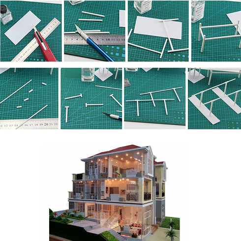 10Pcs White Plastic Rods, Round Solid Bar DIY Model Material ABS Round Stick for DIY Sand Table Model, Length 250mm,