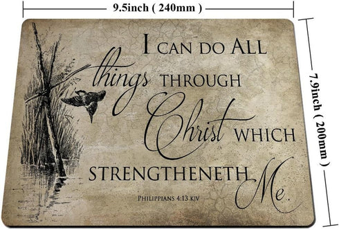 Smooffly Gaming Mouse Pad - Custom Bible Verse "I Can Do All Things Through Christ" Philippians 4:13