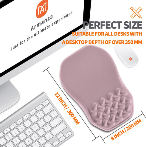 Ergonomic Slope Mouse Pad with Wrist Support, Carpal Tunnel Pain Relief with Massage Bulge, Memory Foam