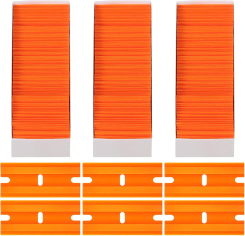 Honoson 300 Pieces Plastic Razor Blade Scraper Blades Plastic Scraper Tools Double Edge