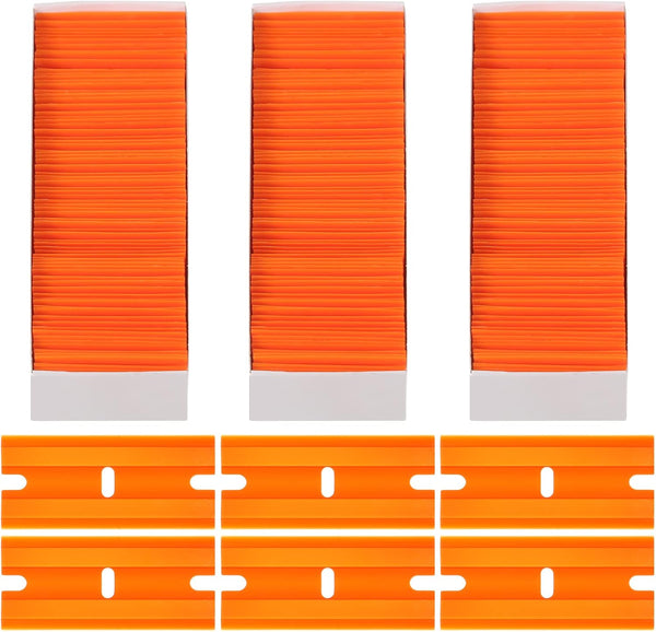 Honoson 300 Pieces Plastic Razor Blade Scraper Blades Plastic Scraper Tools Double Edge