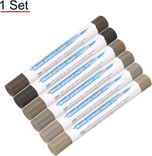 6 4-9 HARFINGTON Wood Filler Sticks Colors Wooden Wax Touch Up Furniture Repair Crayons for Medium Brown