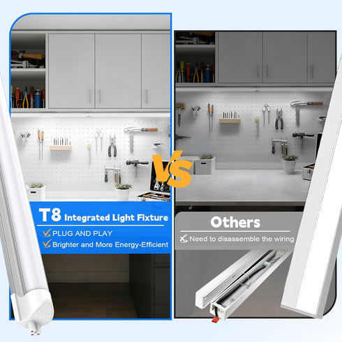 1.5FT, 3 3500K/5000K/6500K, 16W 1920LM, 18-inch T8 (2-Pack) CNSUNWAY LED Shop Lights Color Changing Under Cabinet
