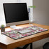 Pink Desk Mat Mouse Pad for Women - Extra Large 35.4" x 15.7" Non-Slip Rubber Base for Game Office, Roses Wreath