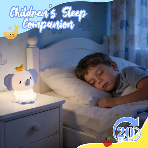 Dimmable Attivolife Elephant Night Light, Cute Elephant Squishy Silicone Touch Lamp, Nursery Bedside Room Decor