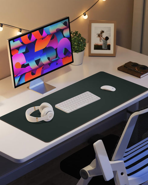 80x40cm) Desk Pad PU Leather Large Mouse Pad Laptop Computer Desk Mat Table Blotter Desktop Waterproof Non-Slip