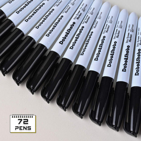 Dabo&Shobo Dry Erase Markers, 80 Count, Black, Chisel Tip, Suitable for Writing on School and Office Whiteboards