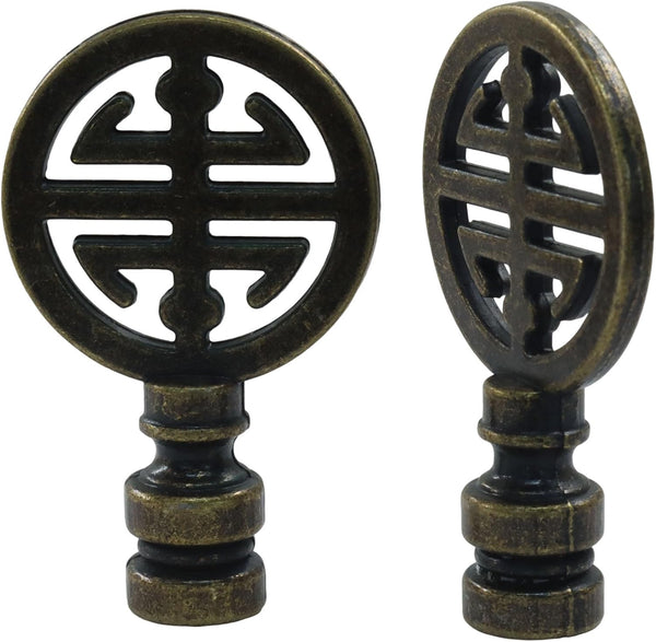 Hordion 2 PCS Lamp Finials Decorative Bronze Lamp Finial Cap Knobs for Table