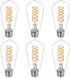 BORT Dimmable LED Edison Bulbs, 6W Equivalent to 60W, E26 2700K Vintage Light Bulbs, 6 Pack