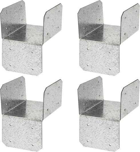 4 Pcs Silver Joist Anchor Connector Fit 4x4, 4x6, 4x8 Beam or Stud, 18 Gauge Galvanized Steel Roof Tie Header Hanger