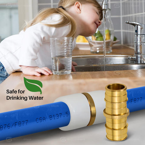 Pex-A 1" No Lead Brass Coupling, Expansion F1960 Coupler for Pex-A-Tubing Connection (Pack of 5)