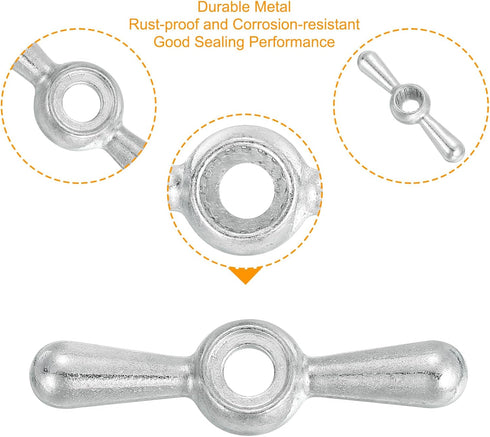 01-5095 1Pcs Replacement,16 uxcell Hose Bib Tee Handle, Metal Outside Hose Bib Handle Point Broach Outside Faucet Hose