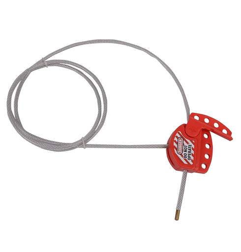 Adjustable Cable Lockout with Vinyl Coated, 1/4" Diameter, 6' Length