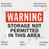 SmartSign "Warning - Storage Not Permitted In This Area" Sign | 10" x 14" Plastic