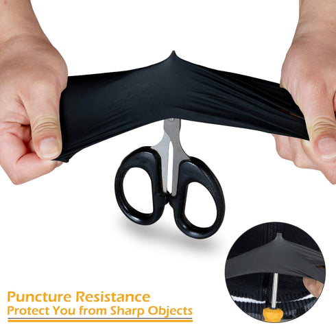 Black Nitrile Disposable Gloves, 4 Mil Medical Exam Gloves, Latex & Powder-Free, 100 Count for Cleaning and Food Safety
