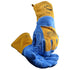 Caiman Premium Split Cowhide MIG/Stick Welding Gloves, Large Wool Lining, Blue/Gold