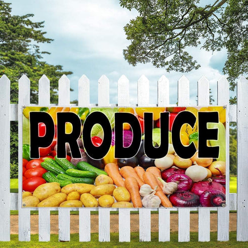 Fastasticdeals 4 Grommets 24x48Inches Vinyl Banner Multiple Sizes Produce Restaurant & Food Outdoor Weatherproof