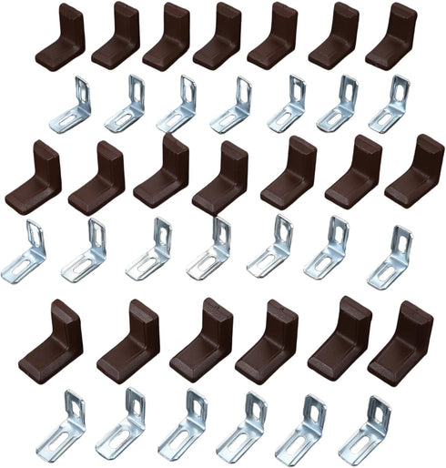 dophee 20Pcs 90 Degrees L Shape Metal Corner Brackets with Plastic Cover