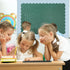 Whaline 65.6ft Blue Bulletin Board Borders, 4 Rolls Blue Series Die-Cut Board Trim for School Classroom