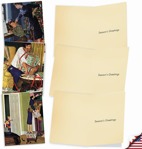 The Best Card Company Variety Pack of 10 Retro Christmas Greeting Cards, Humor Holiday Assortment