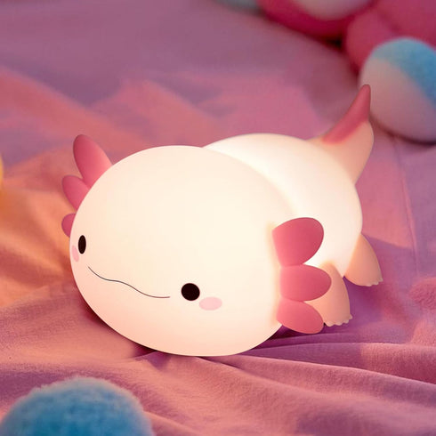 Light,Dimmable FAMIDUO Axolotl Lamp,Cute Axolotl Night Silicone Animal Nursery Night Light,Adorable Rechargeable
