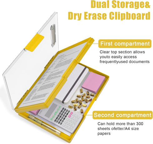 Hongri 8.5 x 11 Clipboard with Storage, Heavy Duty Nursing Clipboards with Dual Compartment Storage Box, Smooth Writing