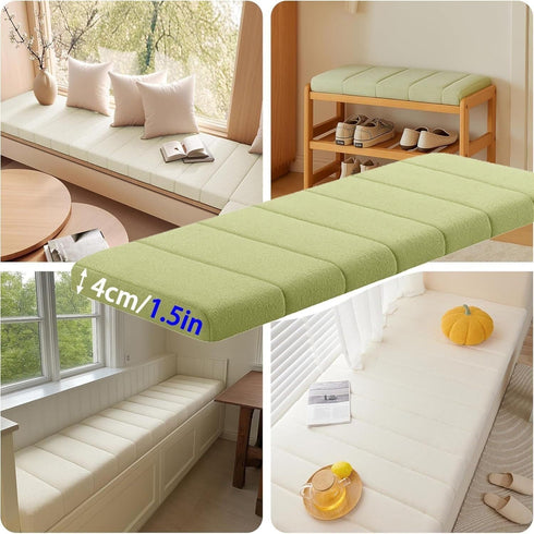 BLLMTEAR Bottom(5,40x75cm) Window Seat Cushions Indoor, Bay Window Cushion, Waterproof Anti-cat Scratch Bench Cushions