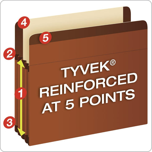 Pendaflex 85363 Premium Reinforced Expanding File Pockets, Legal, Brown (Box of 10)