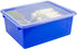 Storex Letter Size Deep Storage Tray, Organizer Bin with Non-Snap Lid, Blue, 5-Pack