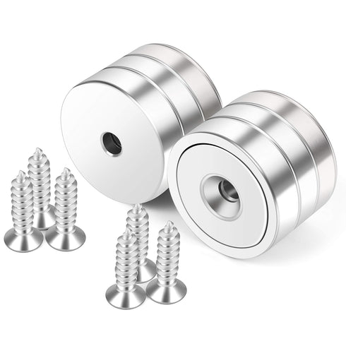 Neosmuk Magnets with Screws,60lbs+ Heavy Duty Rare Earth Neodymium Mounting Magnets with