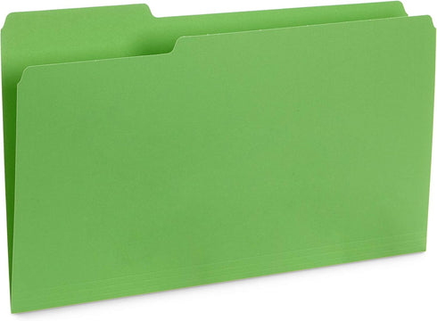 Blue Summit Supplies Green Legal File Folders, 1/3 Cut Tab, Legal Size, 100 Per Box for Easy File Storage