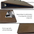 Mini 3 Ring Leather Binder - 5.5 x 8.5 with Clipboard, Vintage Hardback 1 Inch Binder, Portfolio with Notepad