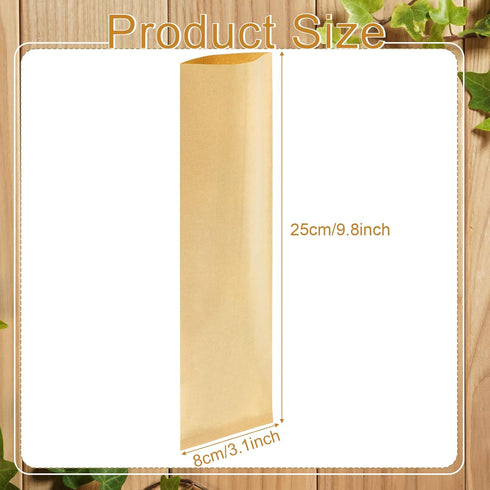 200 Pcs Kraft Paper Bags Kraft Churro Bags Grease Silverware Sleeves for Resistant Utensils Cutlery Cookies Bakery Candy Treats (Brown) by Zhehao